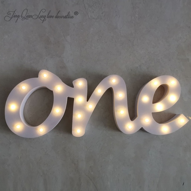 LED sign One for first birthday party, scenery for photo studio, LED sign  - AliExpress